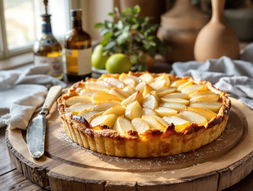 Tarte aux poires à la normande