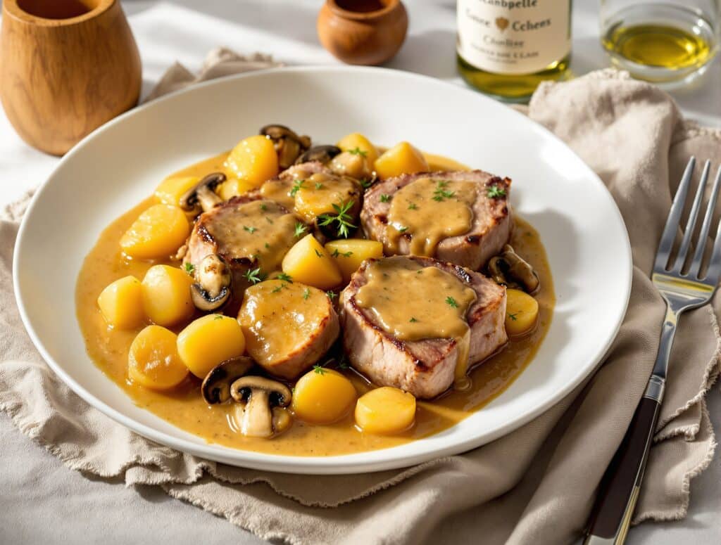 Filet mignon de porc à la normande
