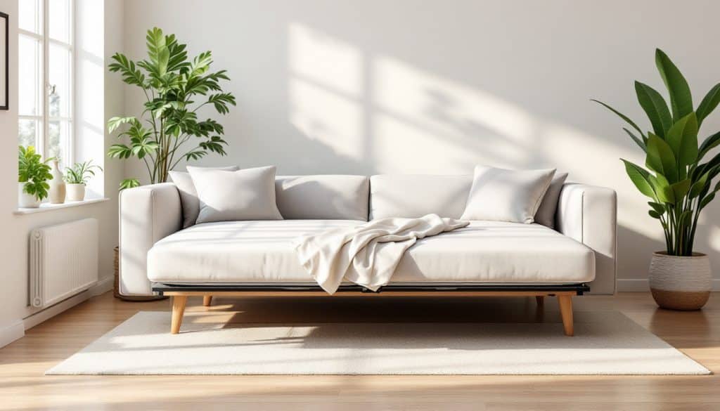 découvrez nos canapés-lits alliant confort et optimisation de l'espace pour un intérieur pratique et élégant.
