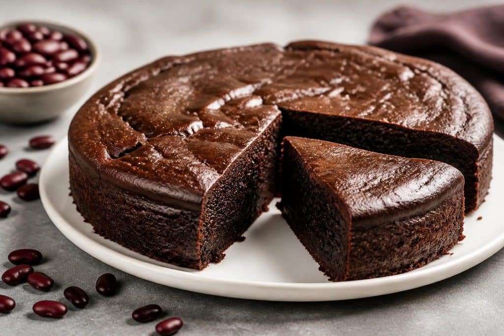 découvrez notre recette moelleuse de gâteau au chocolat et haricots rouges, sans farine, pour une gourmandise saine et originale.