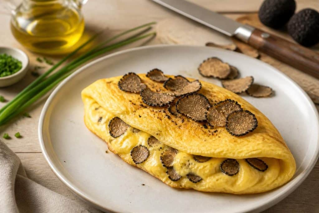 découvrez une recette facile et savoureuse d'omelette à la truffe, parfaite pour apporter une touche gourmande et raffinée à vos repas.