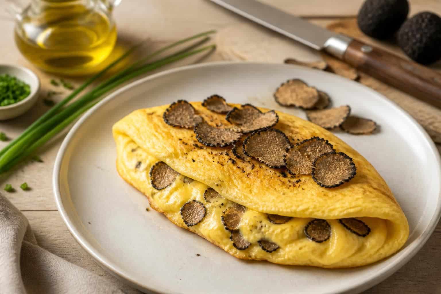 découvrez une recette facile et savoureuse d'omelette à la truffe, parfaite pour apporter une touche gourmande et raffinée à vos repas.
