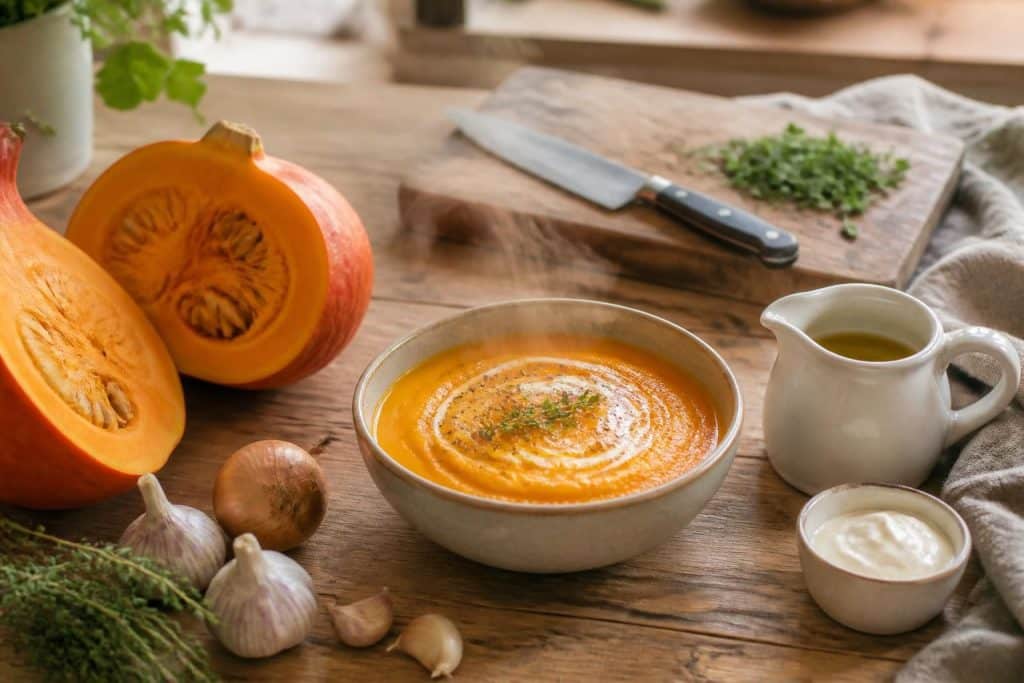 découvrez une recette de soupe de potimarron facile et rapide à préparer, idéale pour réchauffer vos soirées avec une touche de douceur et de gourmandise.