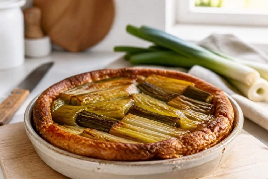 découvrez notre recette facile et rapide de tarte tatin aux poireaux, parfaite pour un repas savoureux et gourmand en un rien de temps.